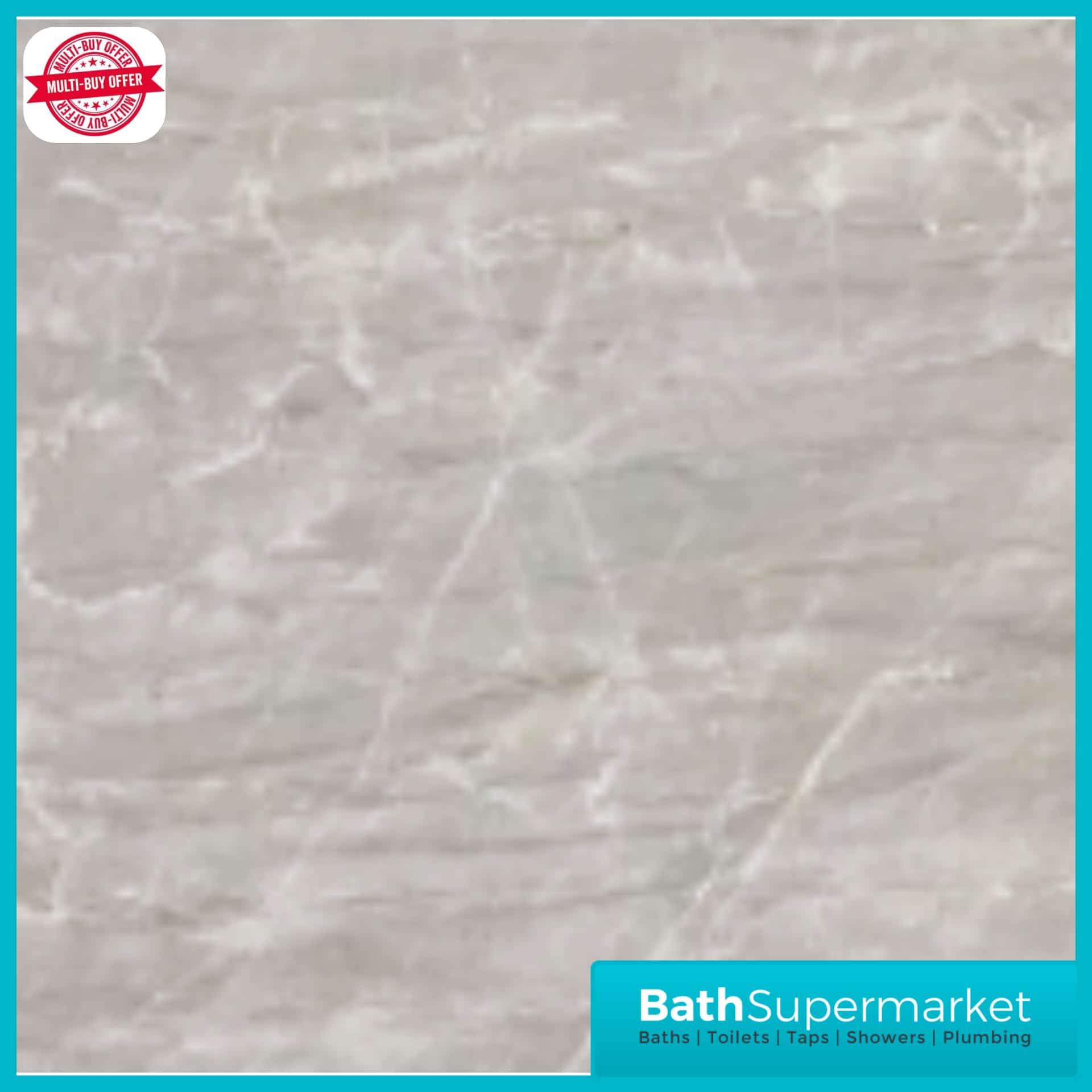 Grey Quartz Matt PVC 10mm Wall Panel 2400mm High x 1000mm