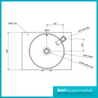 Purity Grey Ash Wall Mounted Drawer Unit With Ceramic Worktop & Basin 600mm