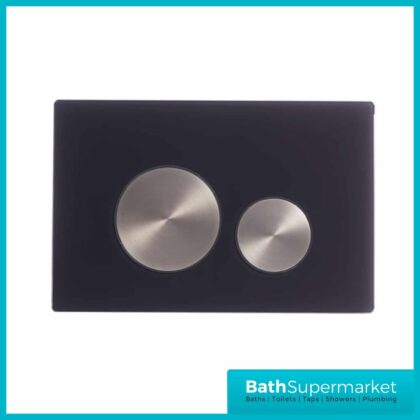 Glass Circular Button Black Dual Flush Plate