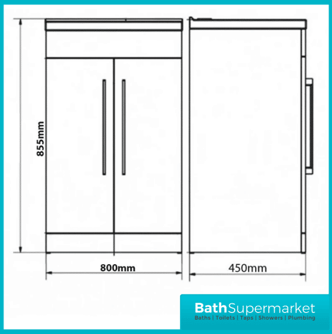 Purity Grey Ash Floorstanding Vanity Unit & Ceramic Basin 800mm