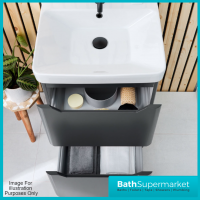 Biella Blue Floor Standing Drawer Vanity Unit & Basin 600mm