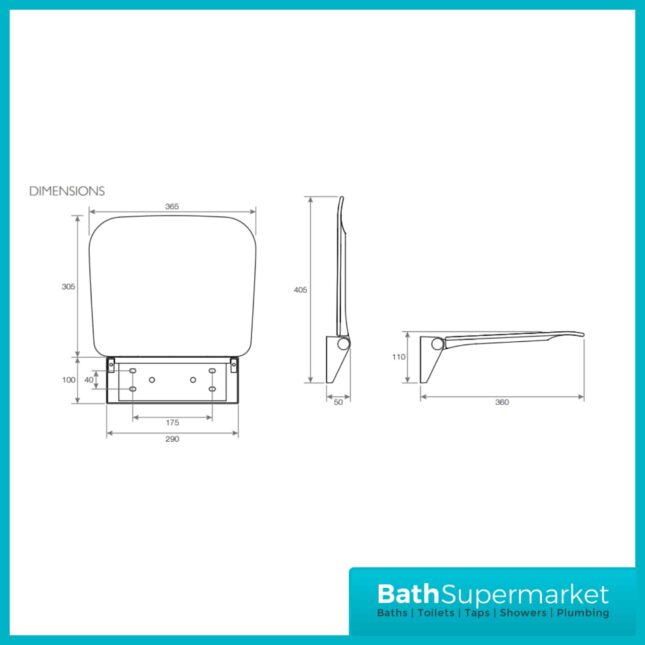 Luxury Thermoset Shower Seat