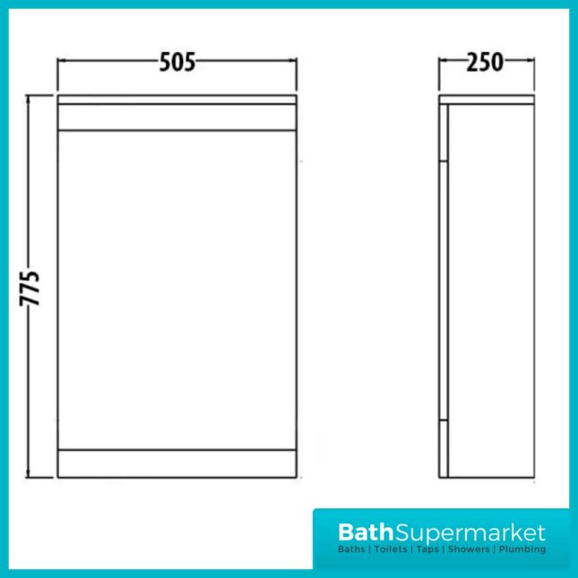 Purity Storm Grey Gloss Back To Wall WC Unit 505mm