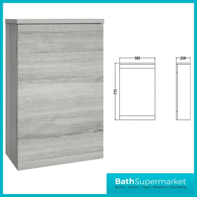 Purity Grey Ash Back To Wall WC Unit 505mm