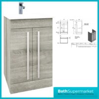 Purity Grey Ash Floorstanding Vanity Unit & Ceramic Basin 500mm