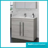 Purity Grey Ash Floorstanding Vanity Unit & Ceramic Basin 800mm