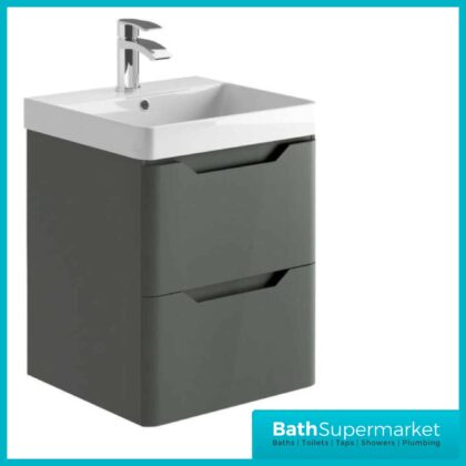 Biella Anthracite Wall Mounted Vanity Unit & Basin 500mm