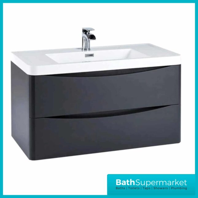Sognare Matt Grey Wall Hung Vanity Unit & Basin 900mm