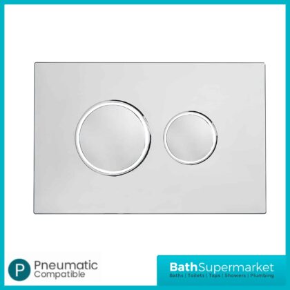 Traditional Chrome Circualar Button Dual Flush Plate