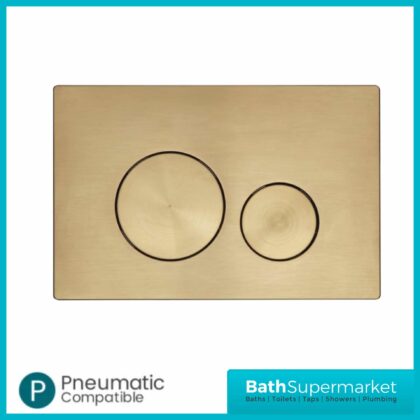 Rondo Brushed Brass Circular Button Dual Flush Push Plate