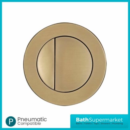 Round Brushed Brass Dual Flush Button