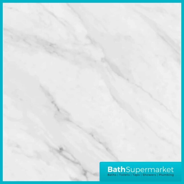 White Marble PVC 10mm Wall Panel 2400mm High x 1000mm