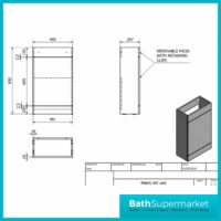 Purity Storm Grey Gloss Back To Wall WC Unit 505mm