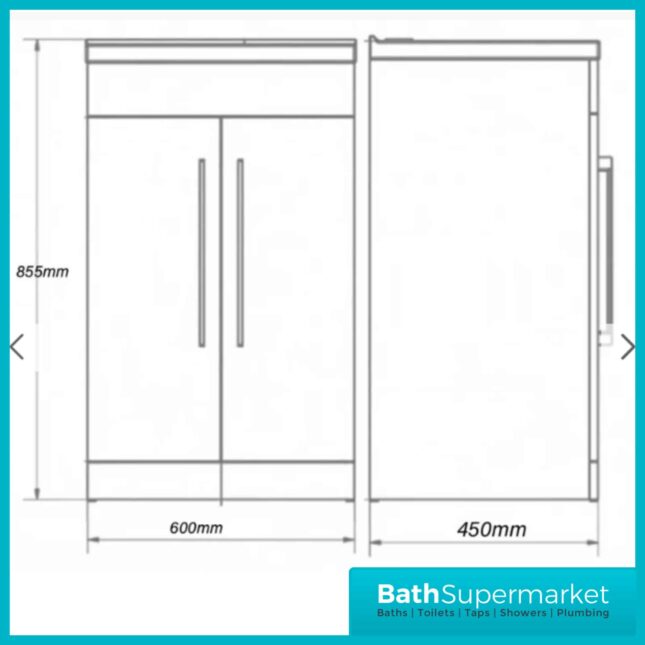 Purity Storm Grey Gloss Floorstanding Vanity Unit & Ceramic Basin 600mm