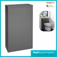 Purity Storm Grey Gloss Back To Wall WC Unit 505mm