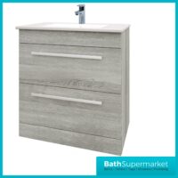 Purity Grey Ash Floorstanding Drawer Unit & Ceramic Basin 600mm