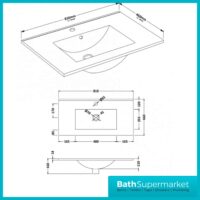 Purity Grey Ash Floorstanding Drawer Unit & Ceramic Basin 800mm
