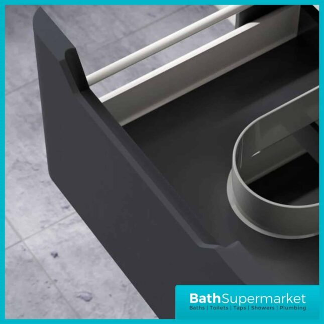 Biella Anthracite Wall Mounted Vanity Unit & Basin 500mm