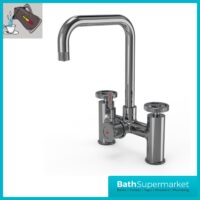 Chrome Finish Industrial Bridge 3-in1 Hot Water Swivel Spout kitchen Tap