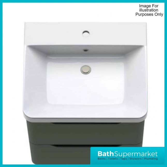 Biella Green Floor Standing Drawer Vanity Unit & Basin 500mm