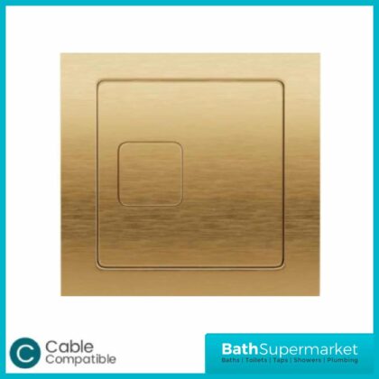BathSupermarket Square Brass Cable Dual Flush Plate Button