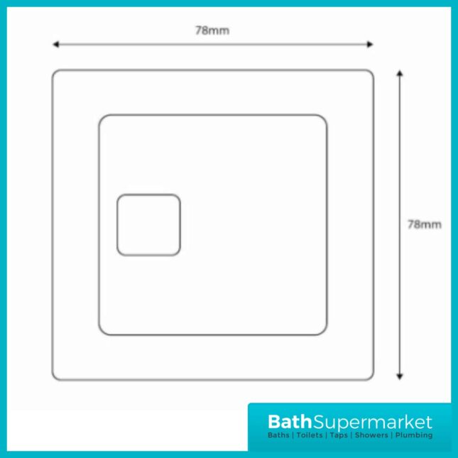 BathSupermarket Square Chrome Cable Dual Flush Plate Button