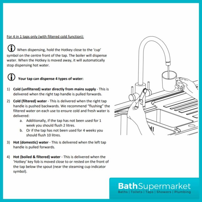 Abode Province Brushed Nickel 4-In-1 Monobloc Instant Hot Tap & Water Tank