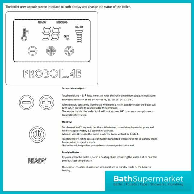 Abode Province Brushed Nickel 4-In-1 Monobloc Instant Hot Tap & Water Tank