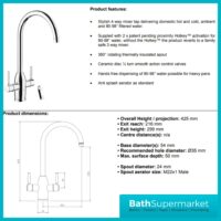 Abode Province Brushed Nickel 4-In-1 Monobloc Instant Hot Tap & Water Tank