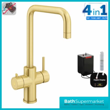 Brushed Brass 4-In-1 Instant Boiling Hot Water Kitchen Tap