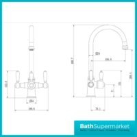 Brushed Brass Traditional Cruciform Black Handle 3-In-1 Instant Boiling Tap