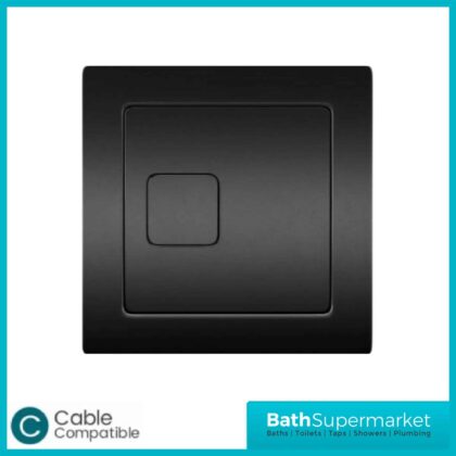 BathSupermarket Square Black Cable Dual Flush Plate Button