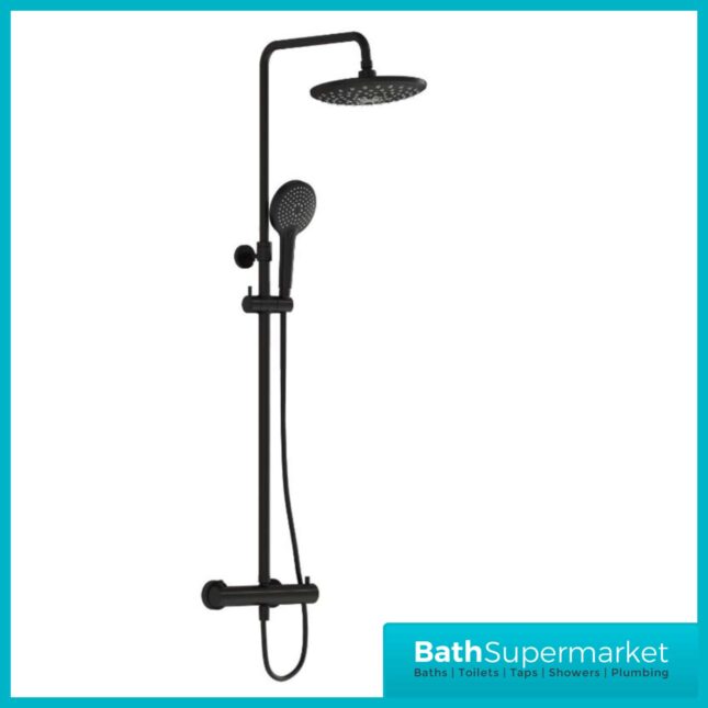 Vitra Black Aquacontrol Bliss 240 Thermostatic Shower Column