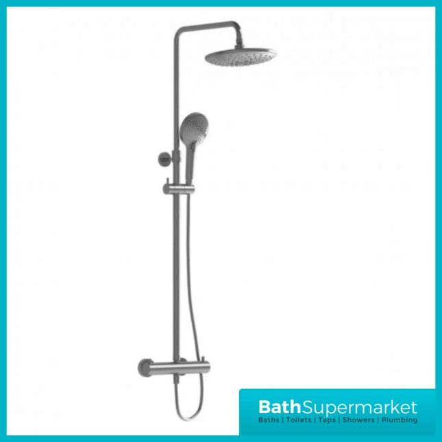 Vitra Brushed Nickel Aquacontrol Bliss 240 Thermostatic Shower Column
