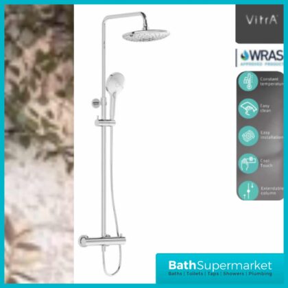 Vitra Chrome Aquacontrol Bliss 240 Thermostatic Shower Column