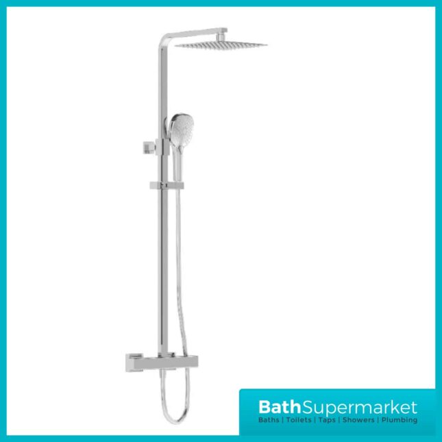 Vitra Square Chrome Aquaheat Bliss S 230 Thermostatic Mixer Shower Column