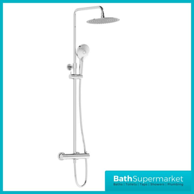 Vitra Chrome Aquaheat Bliss 250 Thermostatic Bar Mixer Shower Column