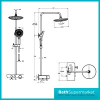 Vitra Round Aquacontrol Charm 240 Thermostatic Shower Column