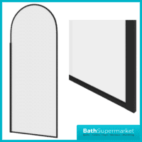 Nuie Matt Black Arched Wetroom Shower Screen - 800mm & 900mm Width