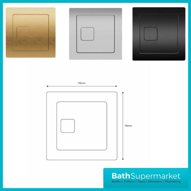 BathSupermarket Square Chrome Cable Dual Flush Plate Button