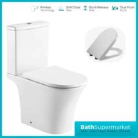 Kartell Kameo 4 Piece Bathroom Set-Rimless Toilet & 550mm Basin