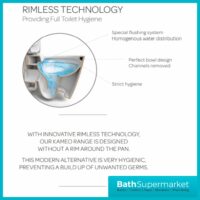Kartell Kameo 4 Piece Bathroom Set-Rimless Toilet & 550mm Basin