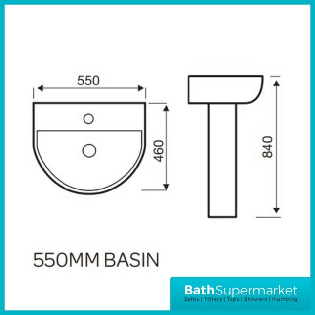 Kartell Kameo 4 Piece Bathroom Set-Rimless Toilet & 550mm Basin