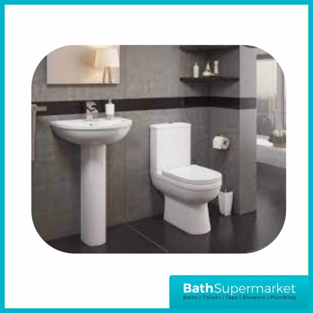 Kartell Kameo 4 Piece Bathroom Set-Rimless Toilet & 550mm Basin