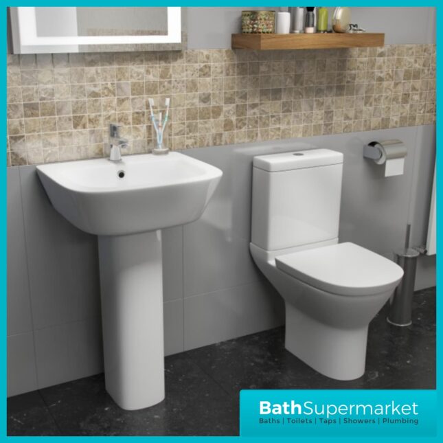 Kartell Project Round 4 Piece Bathroom Set - Toilet & 530mm Basin