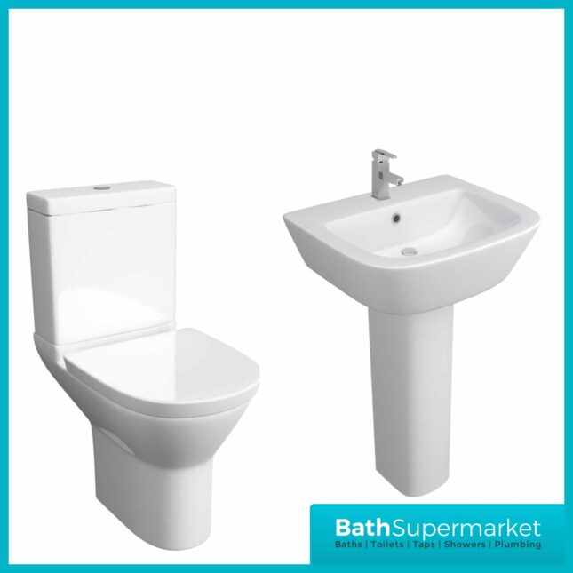 Kartell Project Round 4 Piece Bathroom Set - Toilet & 530mm Basin