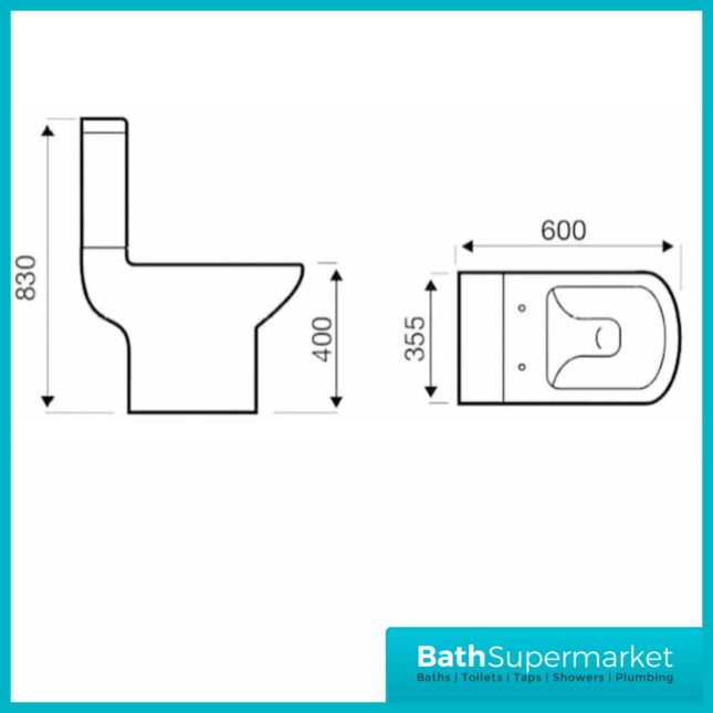Kartell Pure 4 Piece Bathroom Set - WC Toilet & 550mm Basin