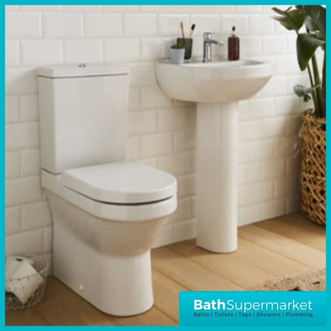 Kartell Style 4 Piece Bathroom Set - WC Toilet & 550mm Basin