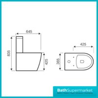 Kartell Genoa 4 Piece Bathroom Set - WC Toilet & 550mm Basin