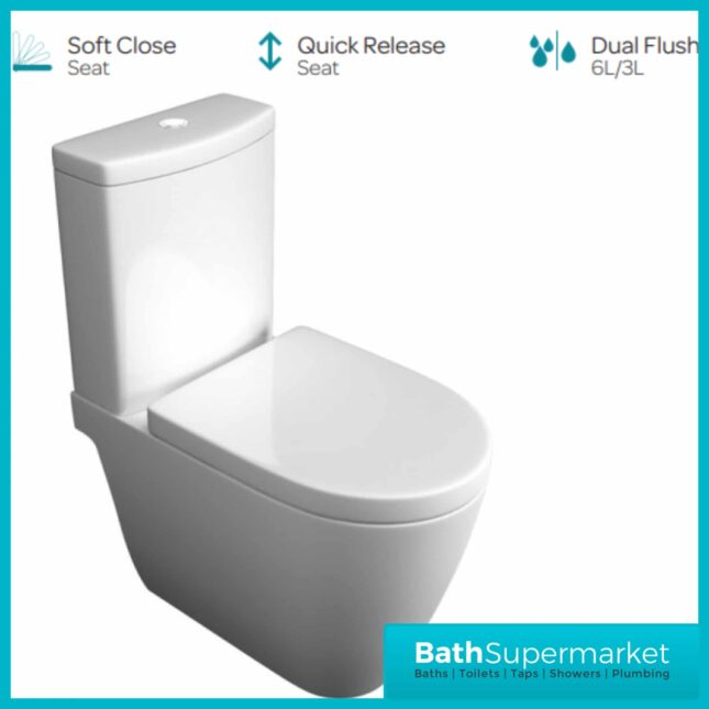 Kartell Genoa 4 Piece Bathroom Set - WC Toilet & 550mm Basin